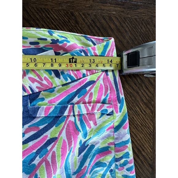 Lilly Pulitzer Kelly Textured Ankle Length Skinny Pant Indigo Palm Reader SZ 2 - Picture 5 of 7